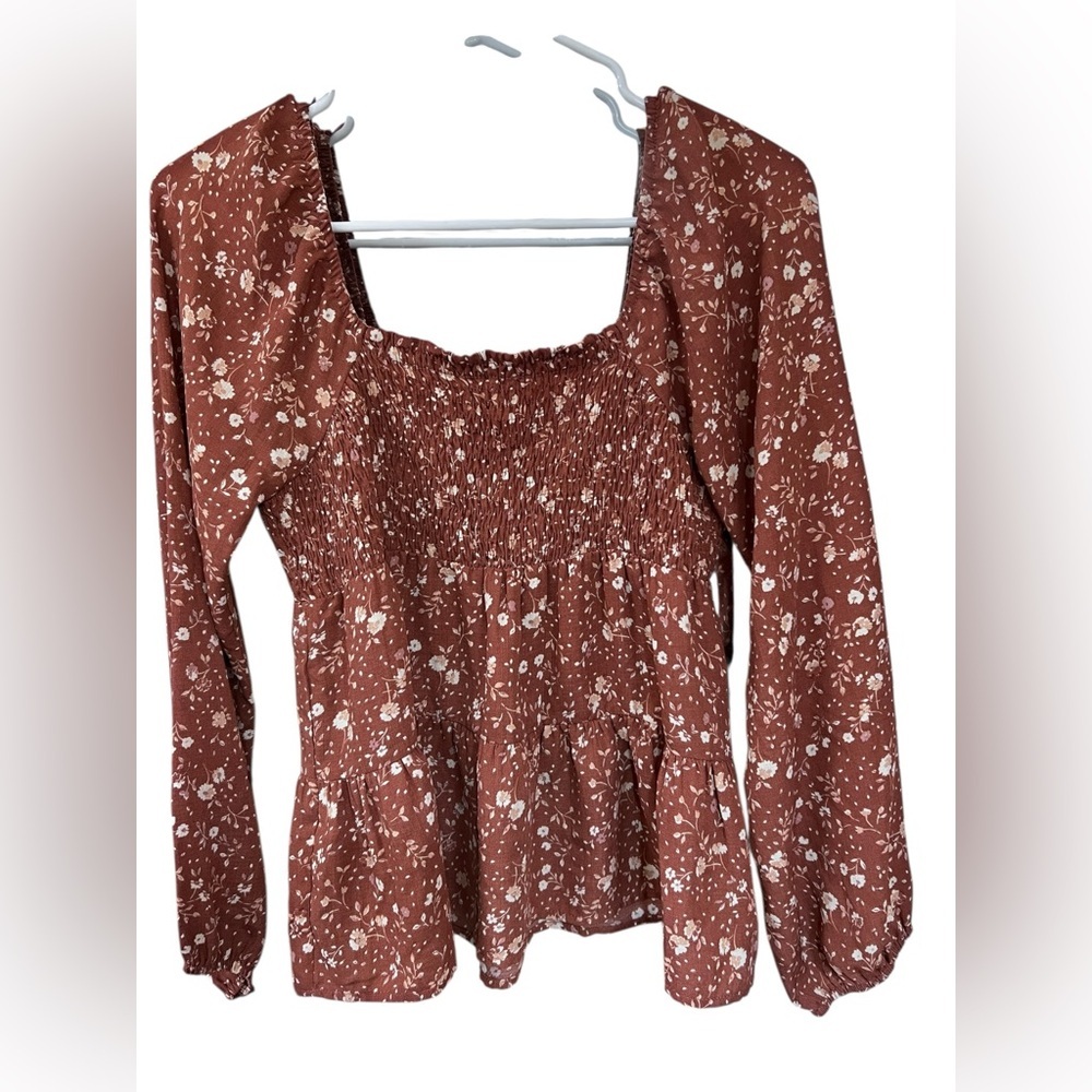 Paper Crane Rust Floral Top - Picture 3 of 4